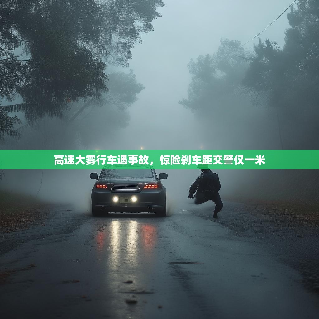 高速大雾行车遇事故，惊险刹车距交警仅一米