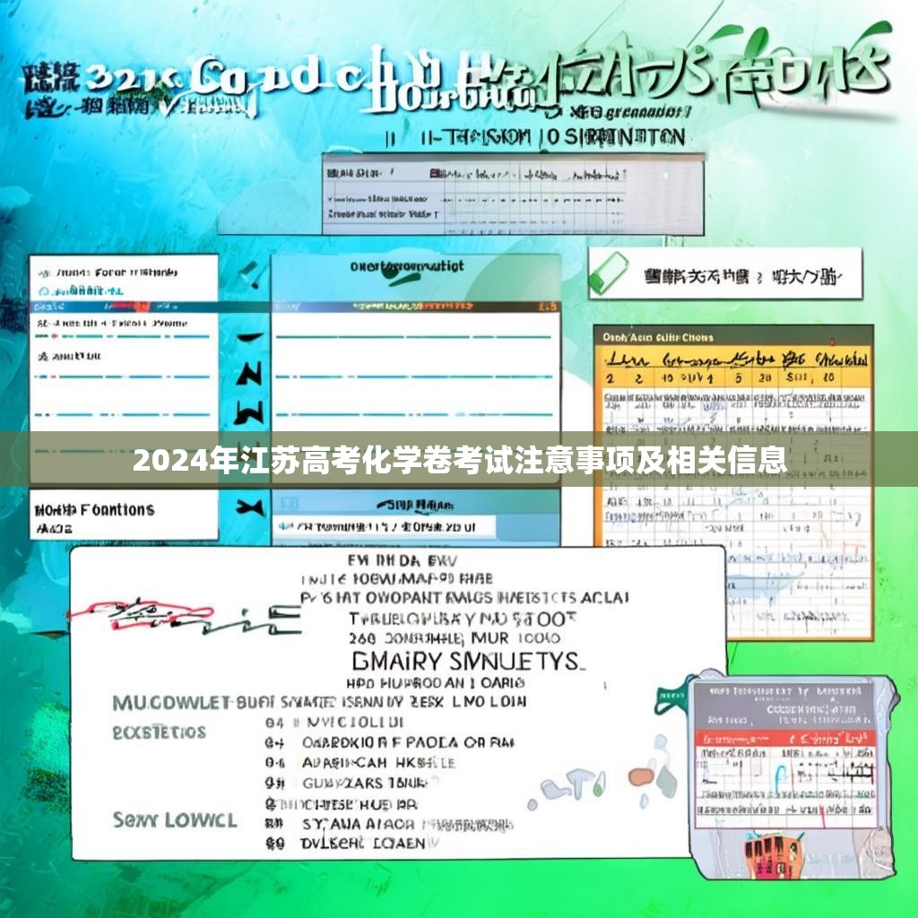 2024年江苏高考化学卷考试注意事项及相关信息