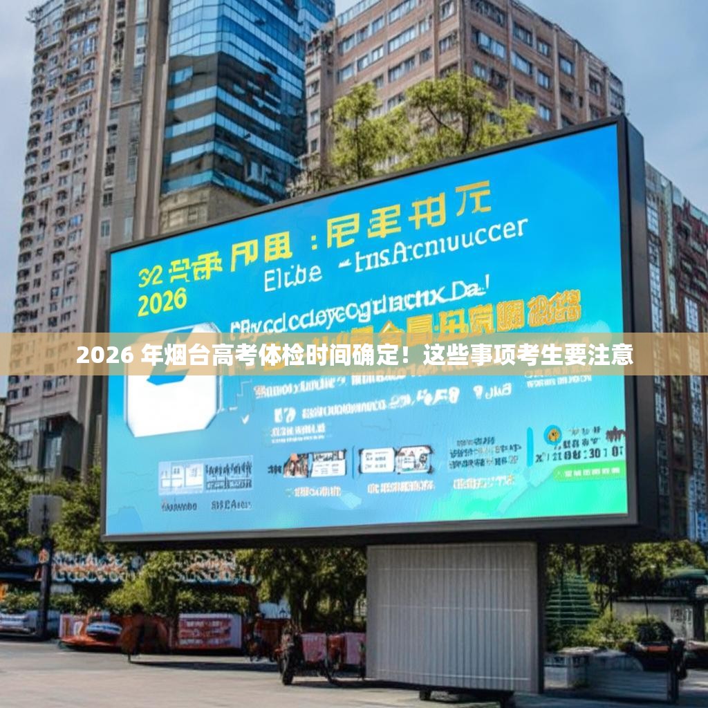 2026 年烟台高考体检时间确定！这些事项考生要注意