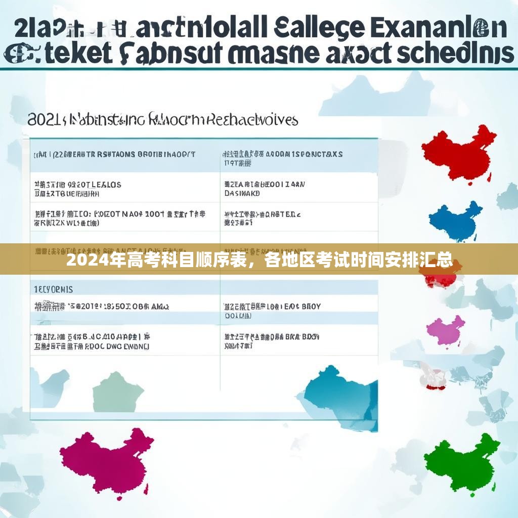 2024年高考科目顺序表，各地区考试时间安排汇总