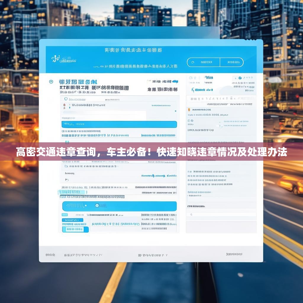 高密交通违章查询，车主必备！快速知晓违章情况及处理办法