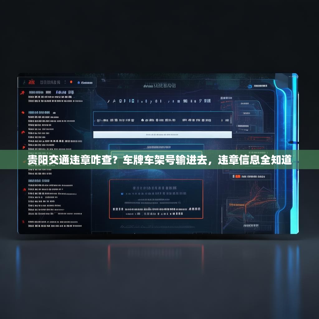 贵阳交通违章咋查？车牌车架号输进去，违章信息全知道