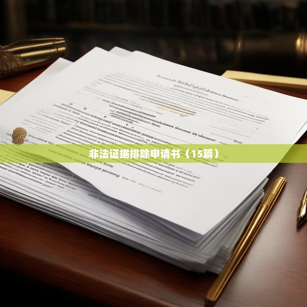 非法证据排除申请书（15篇）