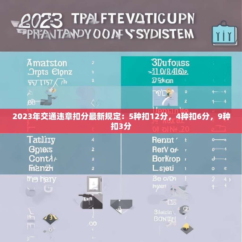 2023年交通违章扣分最新规定：5种扣12分，4种扣6分，9种扣3分