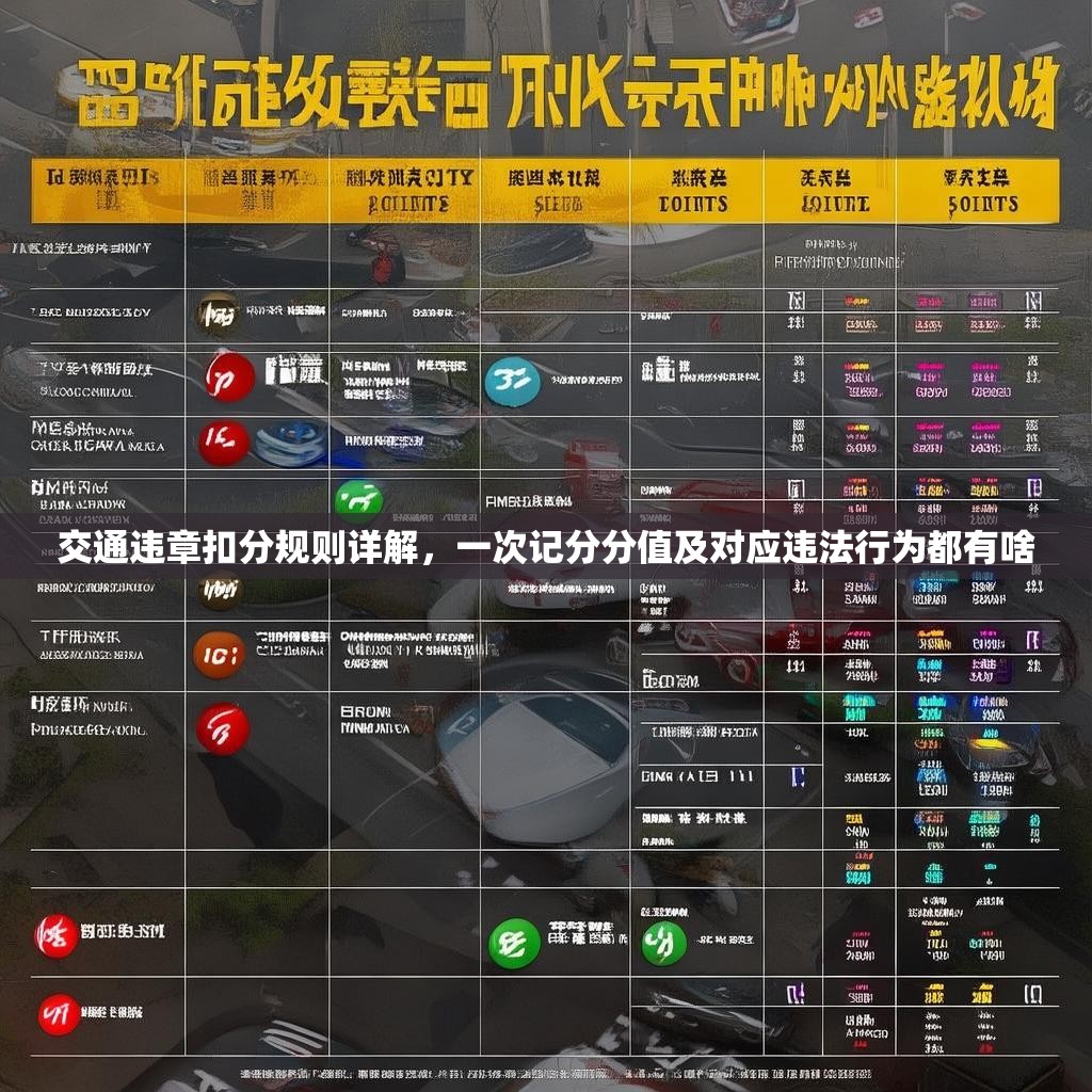 交通违章扣分规则详解，一次记分分值及对应违法行为都有啥