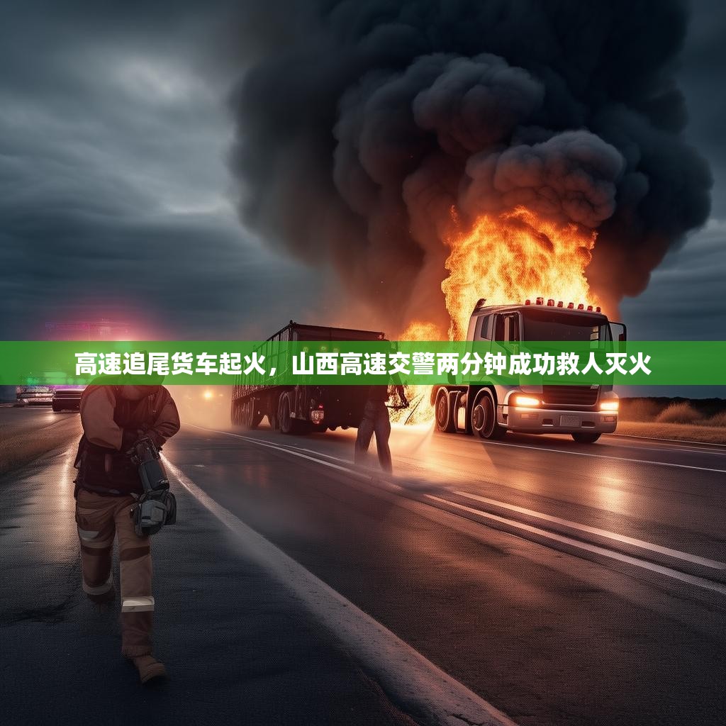 高速追尾货车起火，山西高速交警两分钟成功救人灭火