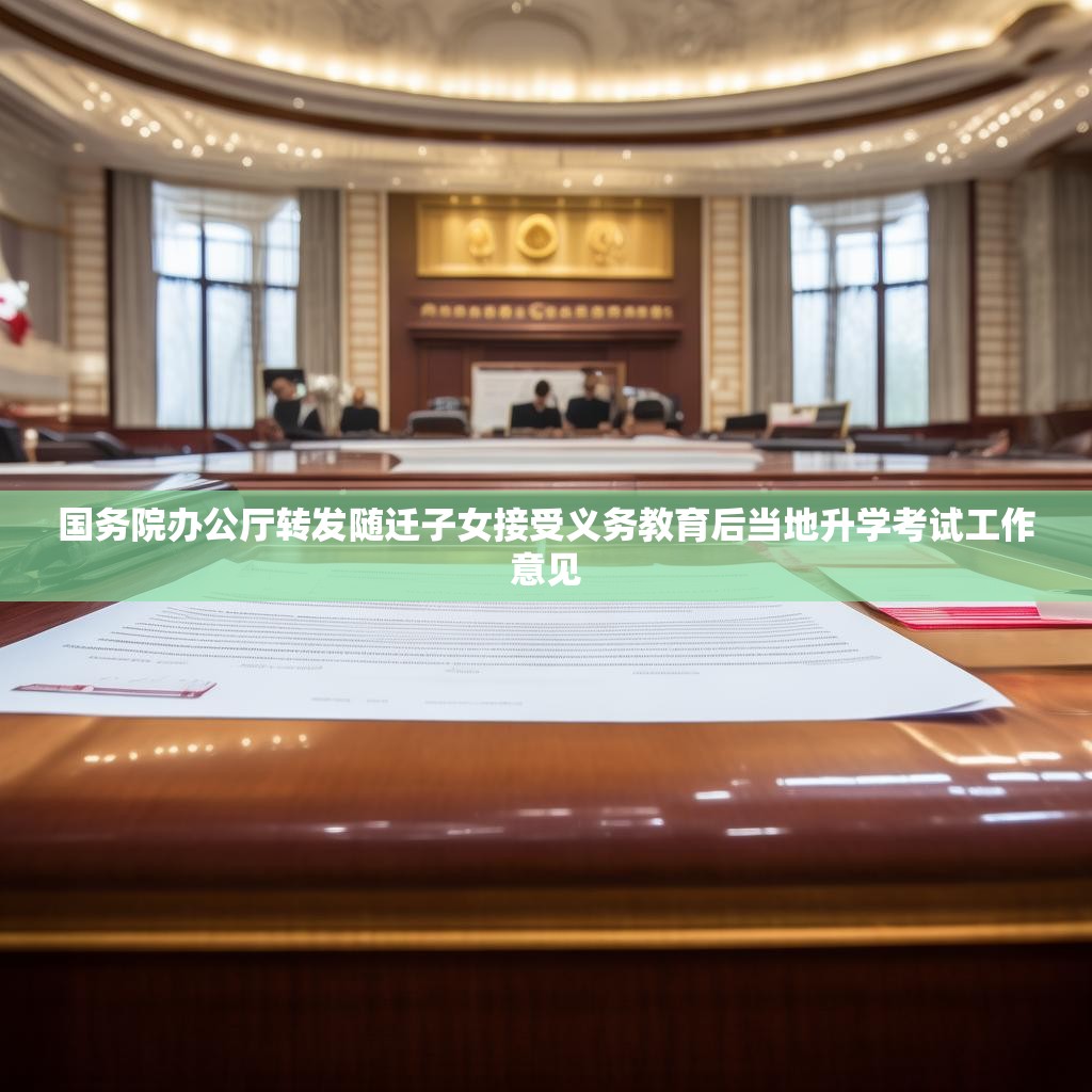 国务院办公厅转发随迁子女接受义务教育后当地升学考试工作意见