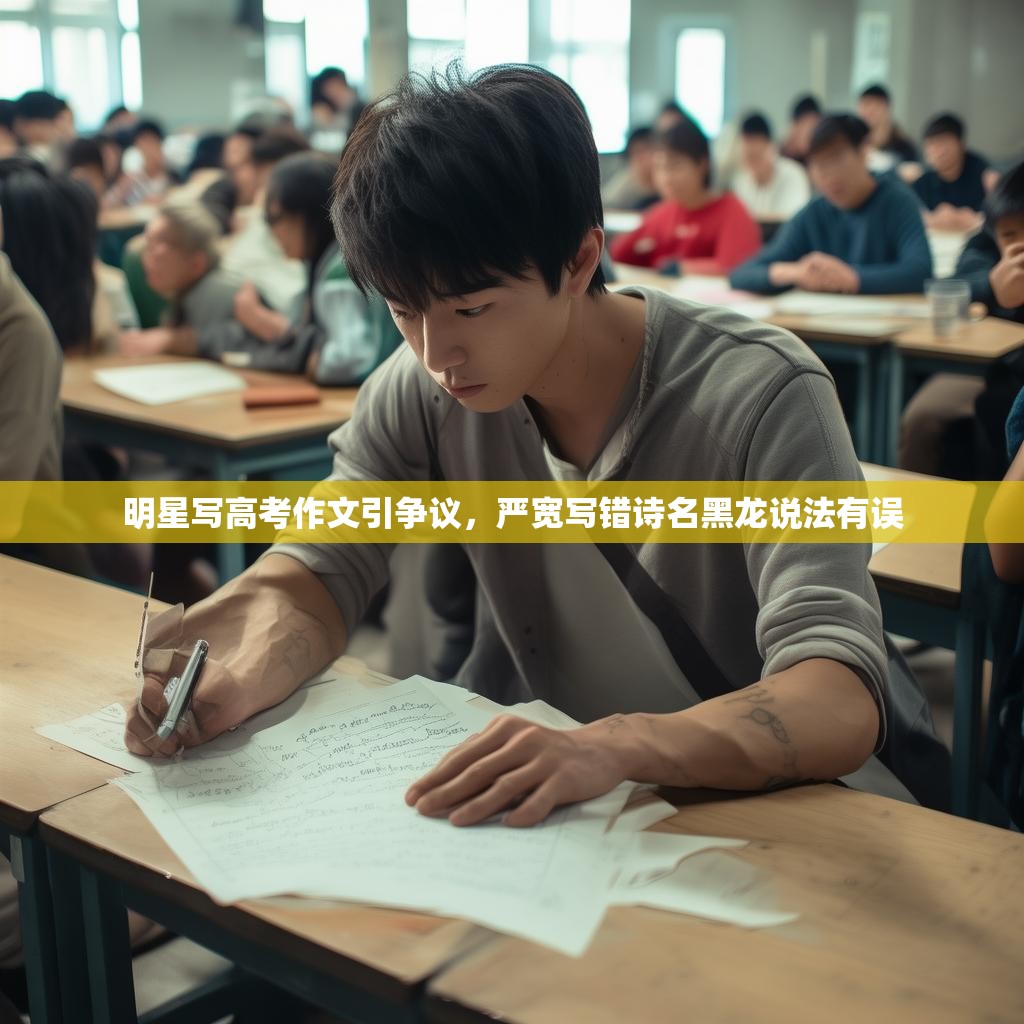 明星写高考作文引争议，严宽写错诗名黑龙说法有误