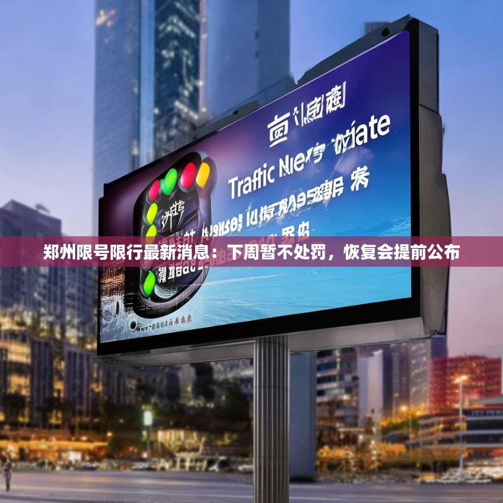 郑州限号限行最新消息：下周暂不处罚，恢复会提前公布