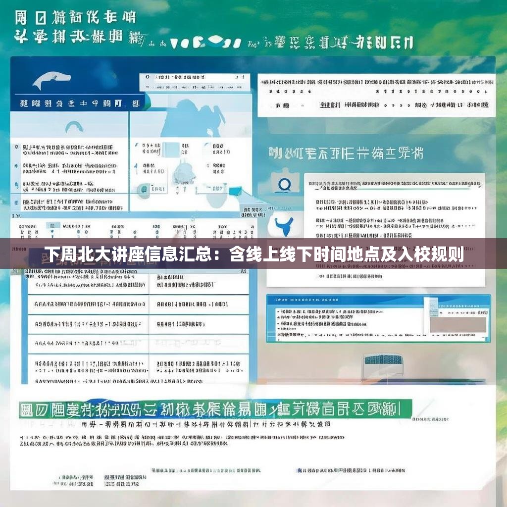下周北大讲座信息汇总：含线上线下时间地点及入校规则