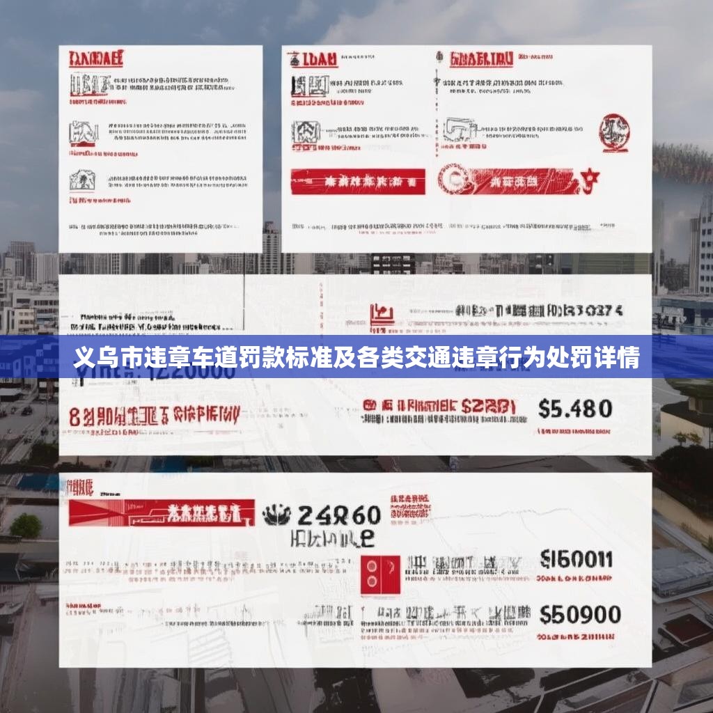 义乌市违章车道罚款标准及各类交通违章行为处罚详情
