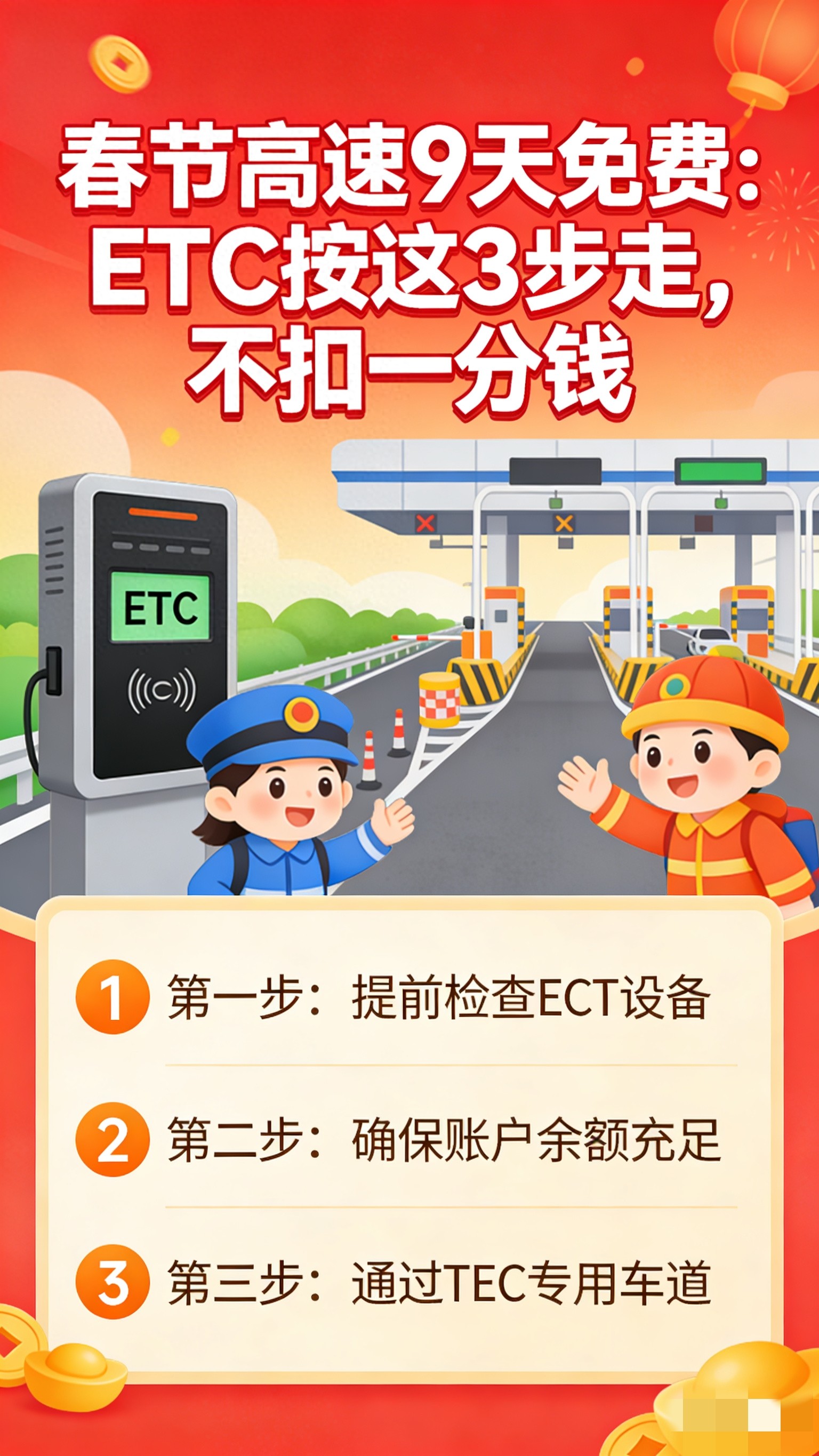 2026春节高速免费9天！ETC用法及案例，避免误扣费