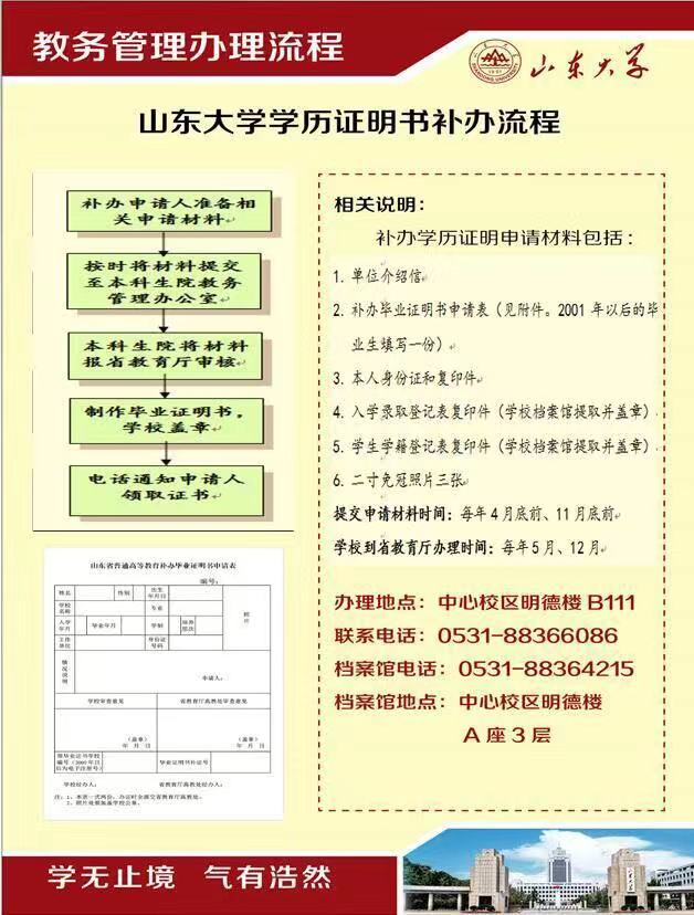 山大毕业生毕业证丢了咋补办？所需材料及流程都在这儿
