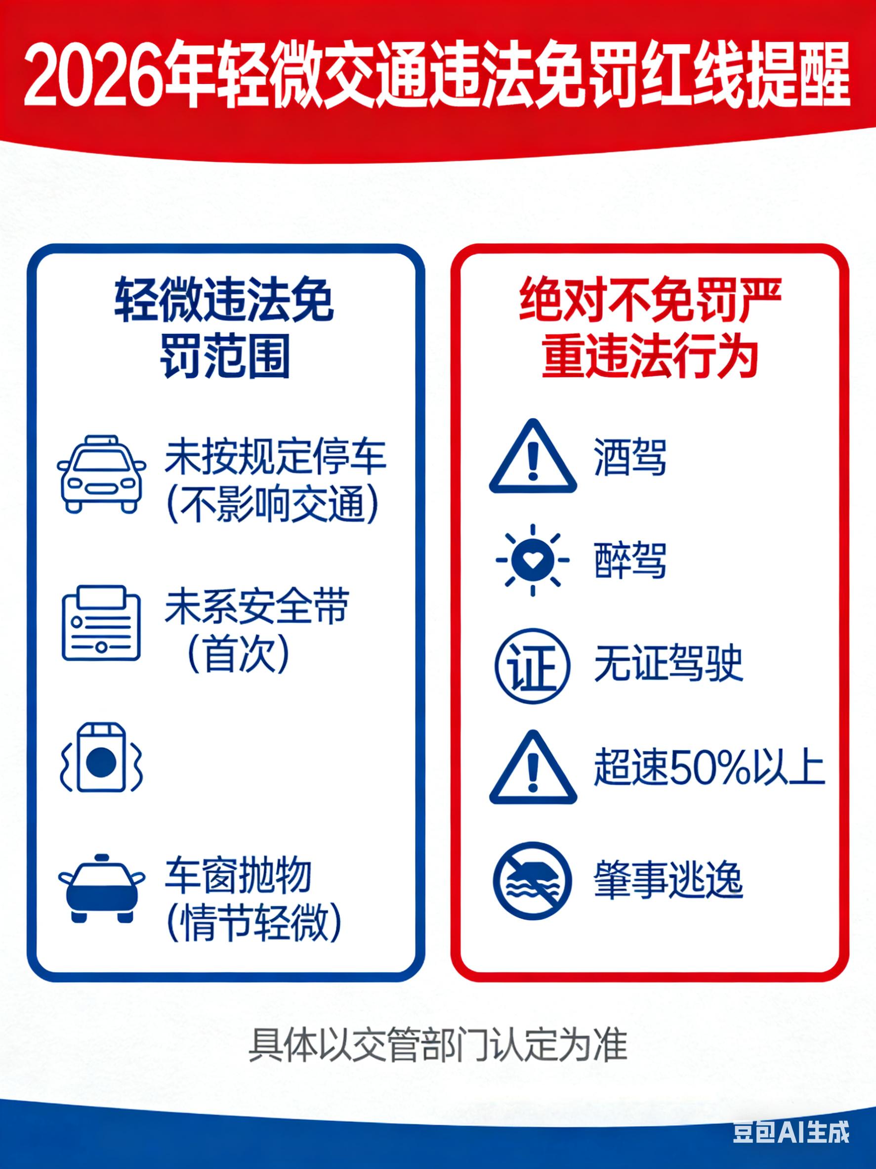 免罚4次机会条件详解_2026全国轻微交通违法柔性执法新政_违章安全教育