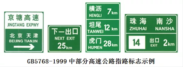 高速交通标志_高速公路指示牌中英文对照_高速指示牌汉字放大