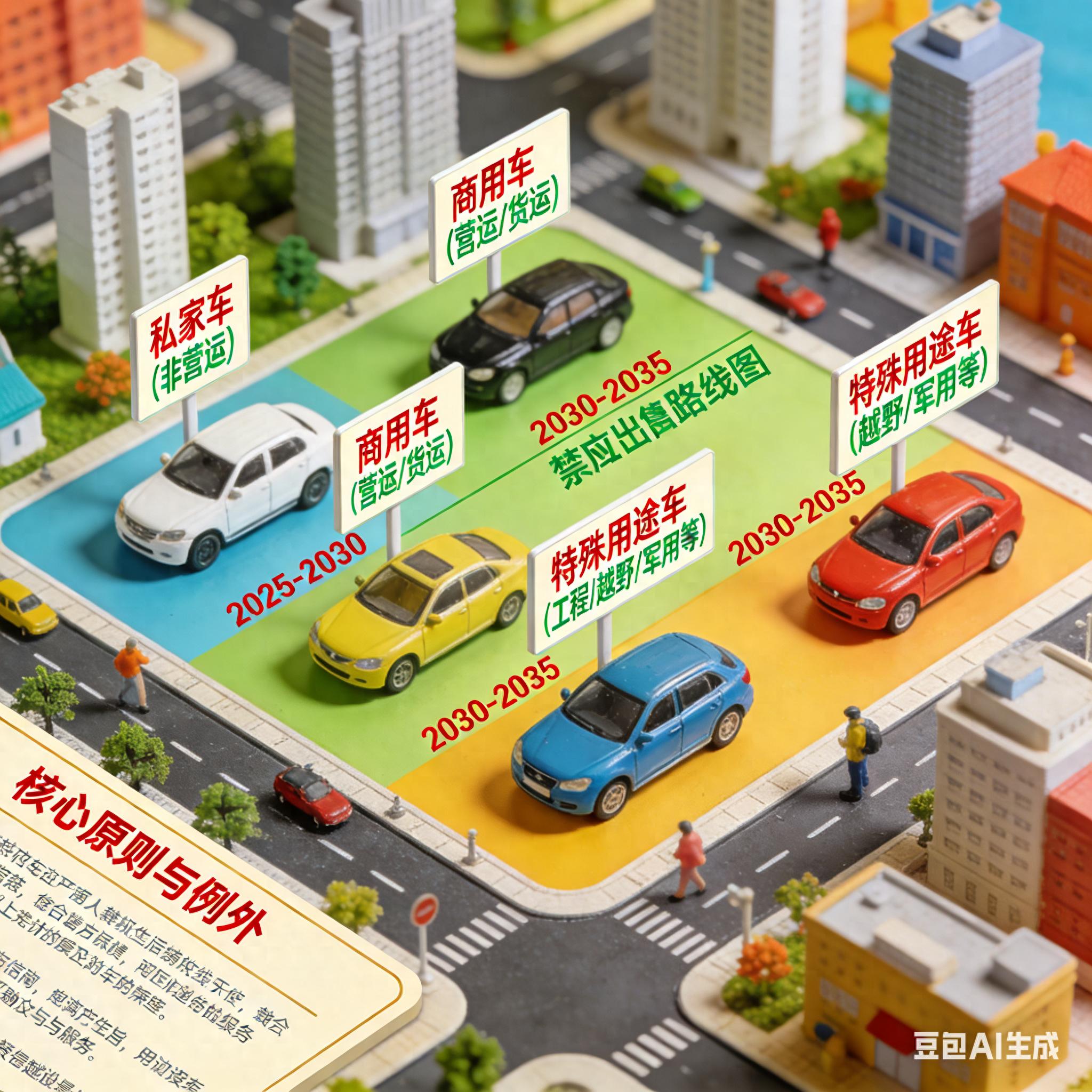 私家车、商用车、特殊用途车全国分阶段禁售路线图及替代方案